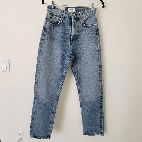 AGOLDE 90's Pinch Waist High Rise Straight Leg Jeans in Navigate 24 - Picture 10 of 15
